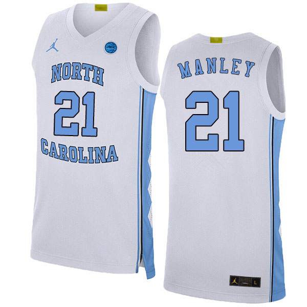 2020 Men #21 Sterling Manley North Carolina Tar Heels College Basketball Jerseys Sale-White - Click Image to Close